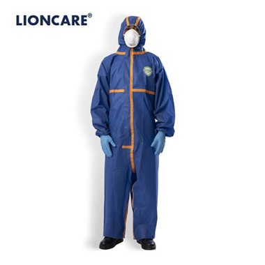 LIONCARE® CoverLite einnota hlífðargalli með límuðum saumum Bláum